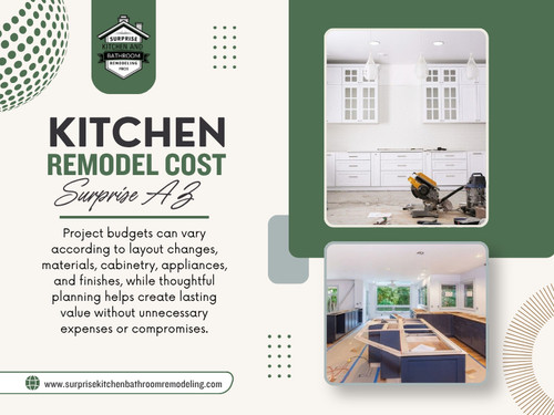 Storage upgrades can affect the Kitchen remodel cost Surprise AZ homeowners are working with. Custom drawers, specialty cabinet inserts, pull-outs, pantry systems, and built-in features can all add to the project.

Click here for more information: https://www.surprisekitchenbathroomremodeling.com/kitchen-remodel

Find Us On Google Map: https://maps.app.goo.gl/yUwD1CZamFyzAZo18

Address: 14239 W Bell Rd, UNIT 218, Surprise, AZ, 85374
Phone Number: +1(623) 294-8138

Read Our Blogs:
https://surprisekitchenbathroomremodel.medium.com
https://kitchenremodelingsurpriseaz.tumblr.com/
https://surprisekitchenbat.wixsite.com/kitchenremodelingaz

More Links:
https://beacons.ai/kitchenremodelingsurpriseaz
https://www.buzzfeed.com/kitchenremodelingsurpriseaz
https://www.bandlab.com/surprisekitchenbathr
https://www.reverbnation.com/surprisekitchenandbathroomremodeling