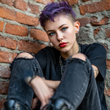 deb Portrait of an androgynous female with short black and pu c0d48423 ba4f 42e3 853f 0aa0345e6d66 0