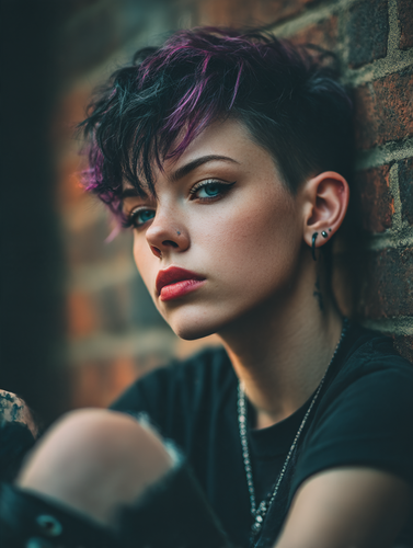 deb Portrait of an androgynous female with short black and pu 672d77b4 db26 40f7 b238 4fb6d44783ff 1.2