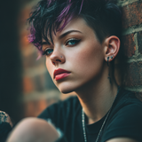 deb Portrait of an androgynous female with short black and pu 672d77b4 db26 40f7 b238 4fb6d44783ff 1