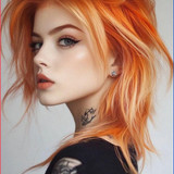 Copper Peach Hair with Bold Undercut