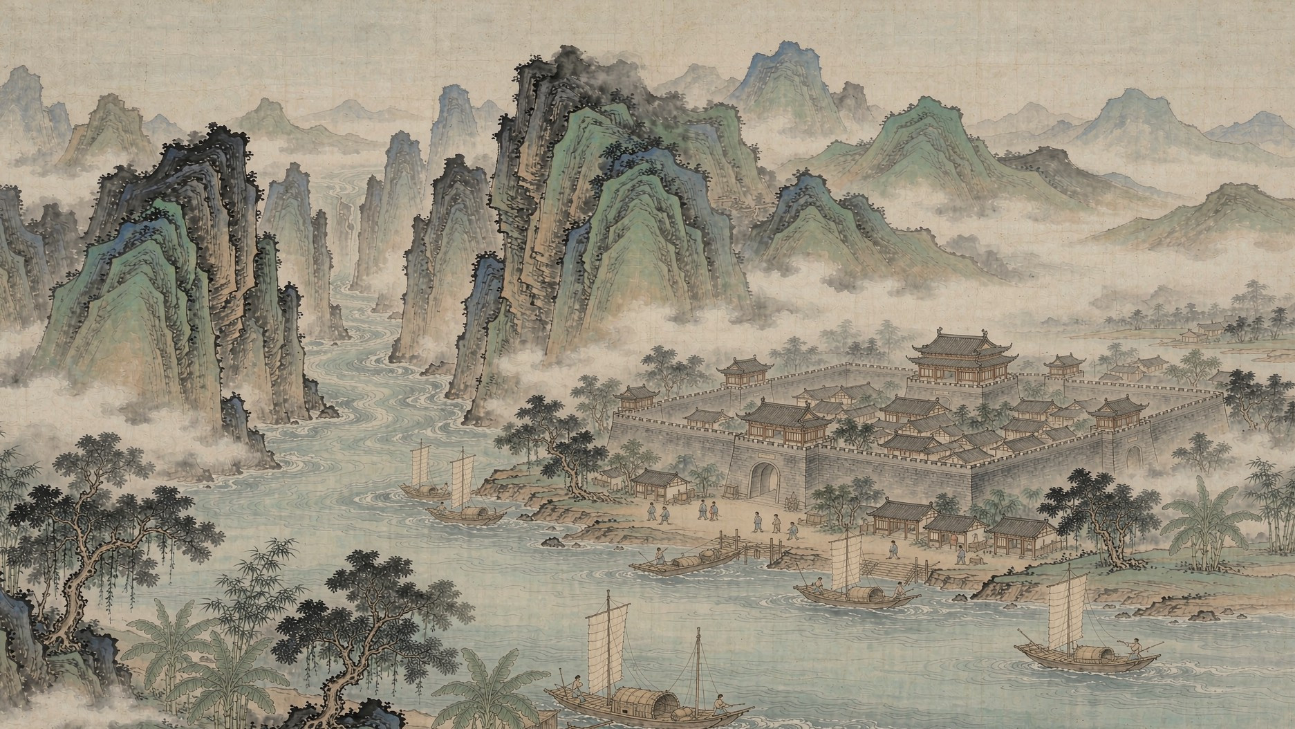 北宋端州与西江羚羊峡全景
