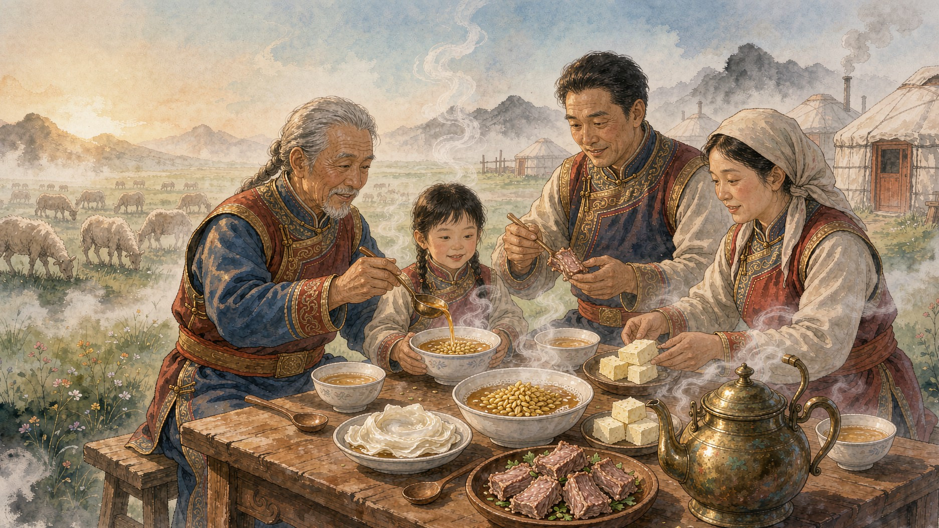 蒙古族炒米·食俗