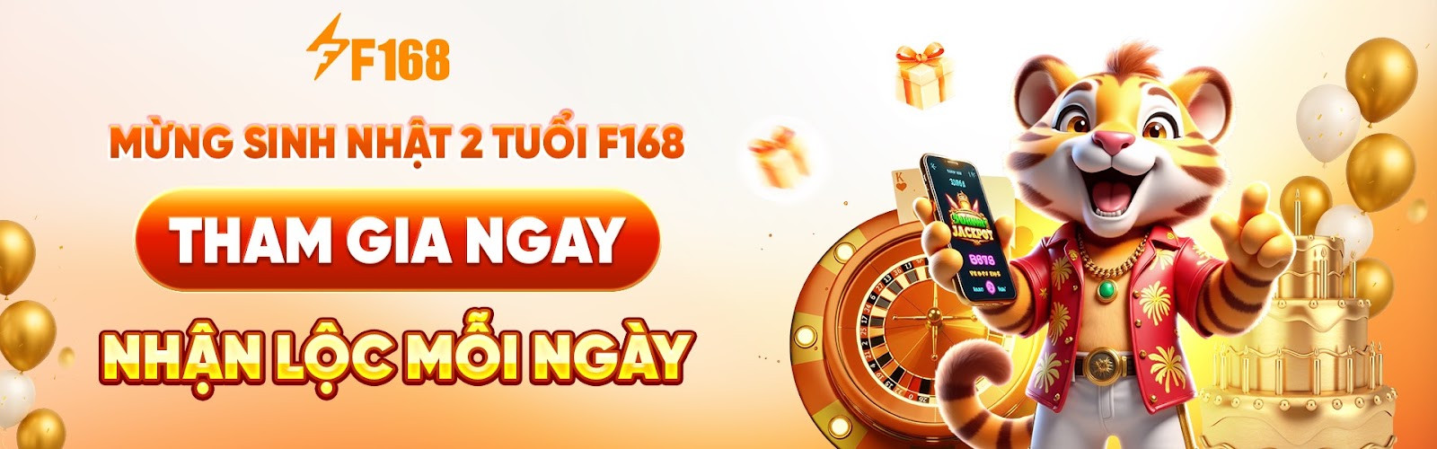 Mừng sinh nhật 2 tuổi F168 - Tham gia ngay nhận lộc mỗi ngày