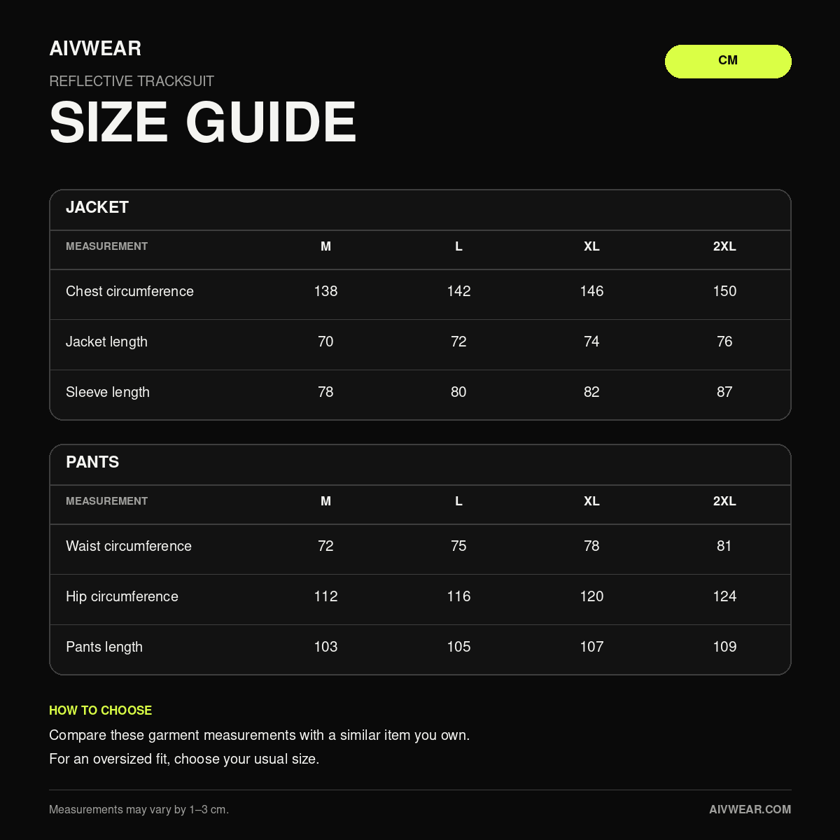 Guide des tailles