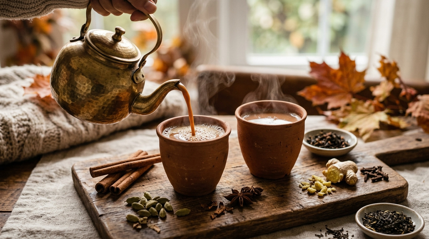 Artisanal Vietnamese Cinnamon Kadak Chai (Warm Monsoon Spiced Tea)