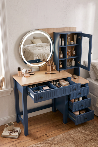 A closer look at how a makeup desk with built-in drawers keeps daily beauty routines organised.png