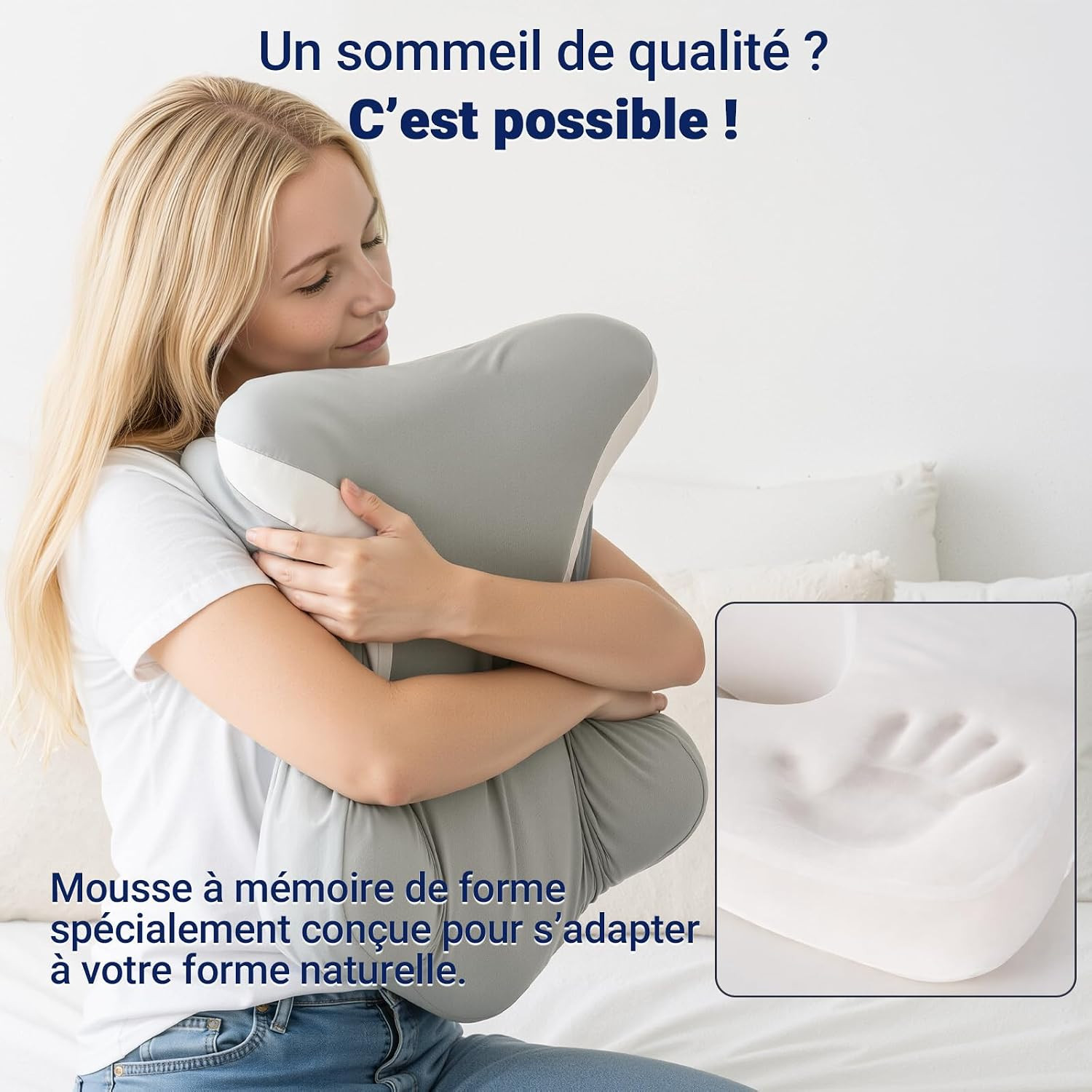 Mousse à mémoire de forme qui épouse la tête