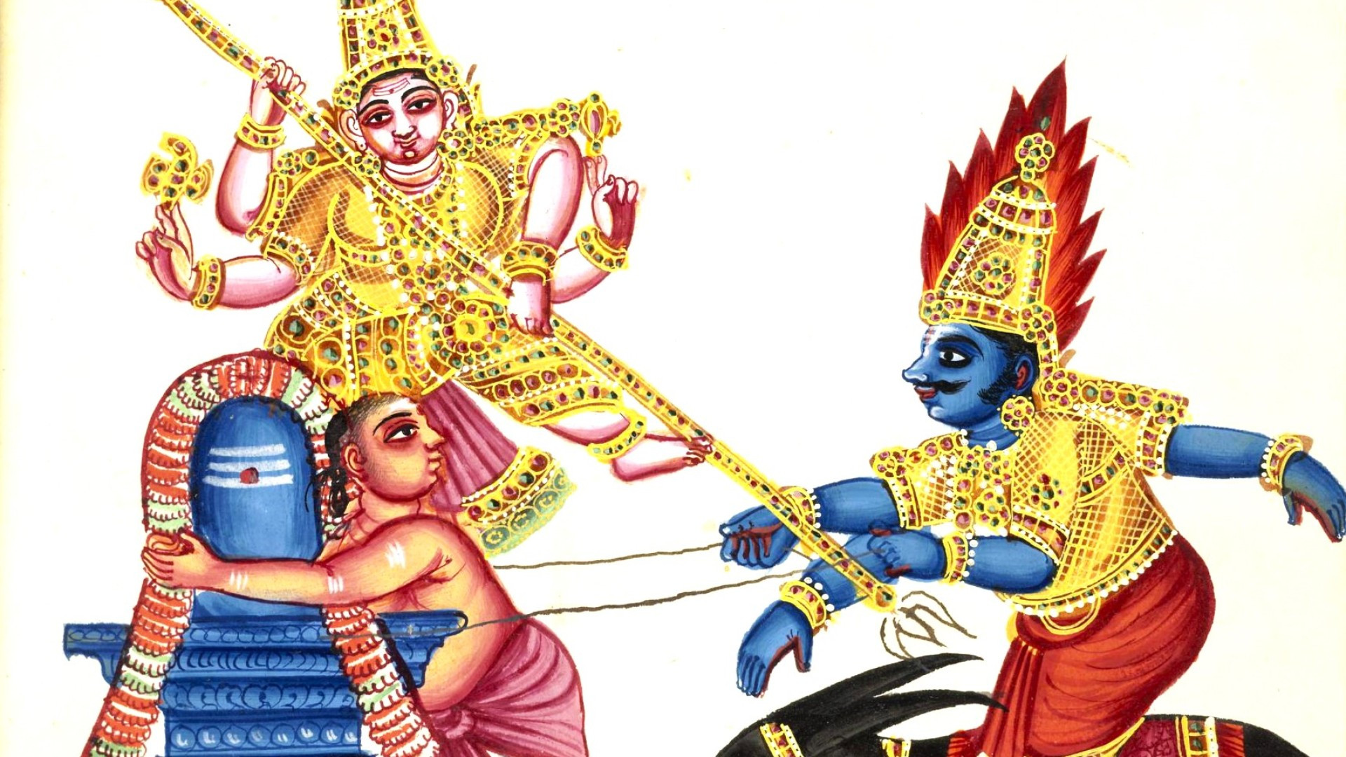ऋषि मार्कण्डेय और भगवान शिव कालांतक — शिवलिंग का आलिंगन करते बालक मार्कण्डेय की यमराज से रक्षा करते महादेव