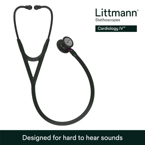Cardiology Stethoscope with Black Finish and Violet Stem SurgiNatal.jpg