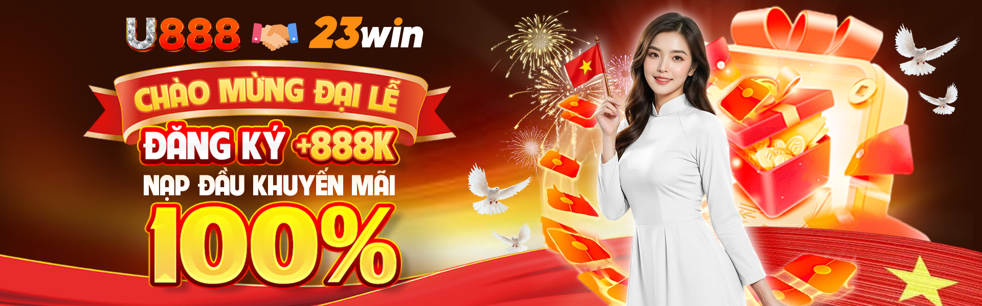 Chào mừng đại lễ đăng ký +888K nạp đầu khuyến mãi 100%
