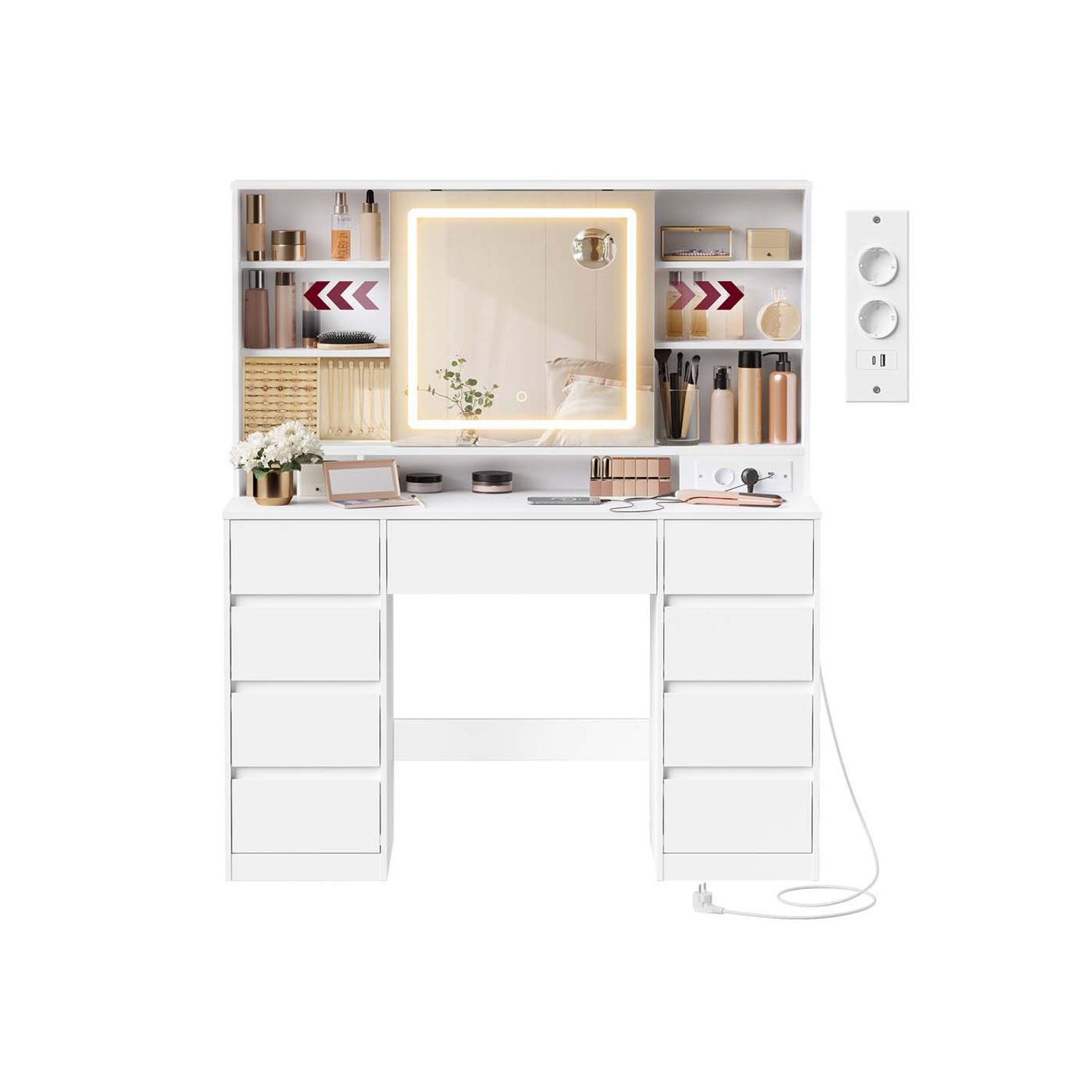 Coiffeuse miroir LED