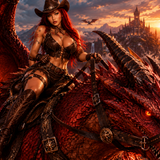 kitty riding dragon