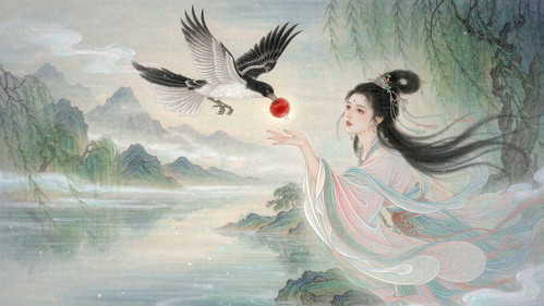 长白山圆池传说·情节