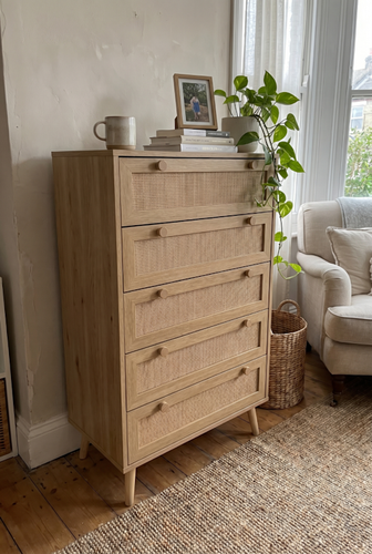 Oak effect meets rattan in a chest of drawers that earns its spot.png
