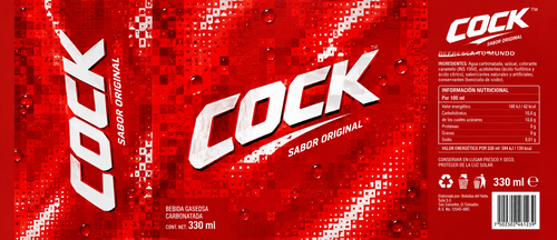 Etiqueta roja pixelada de bebida gaseosa COCK.png