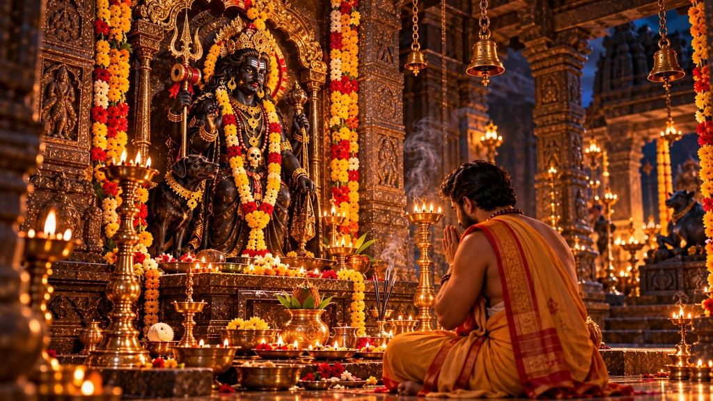 काल भैरव मंदिर में आरती