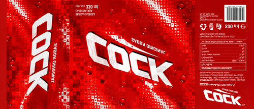 Etiqueta roja pixelada de bebida gaseosa COCK3.png
