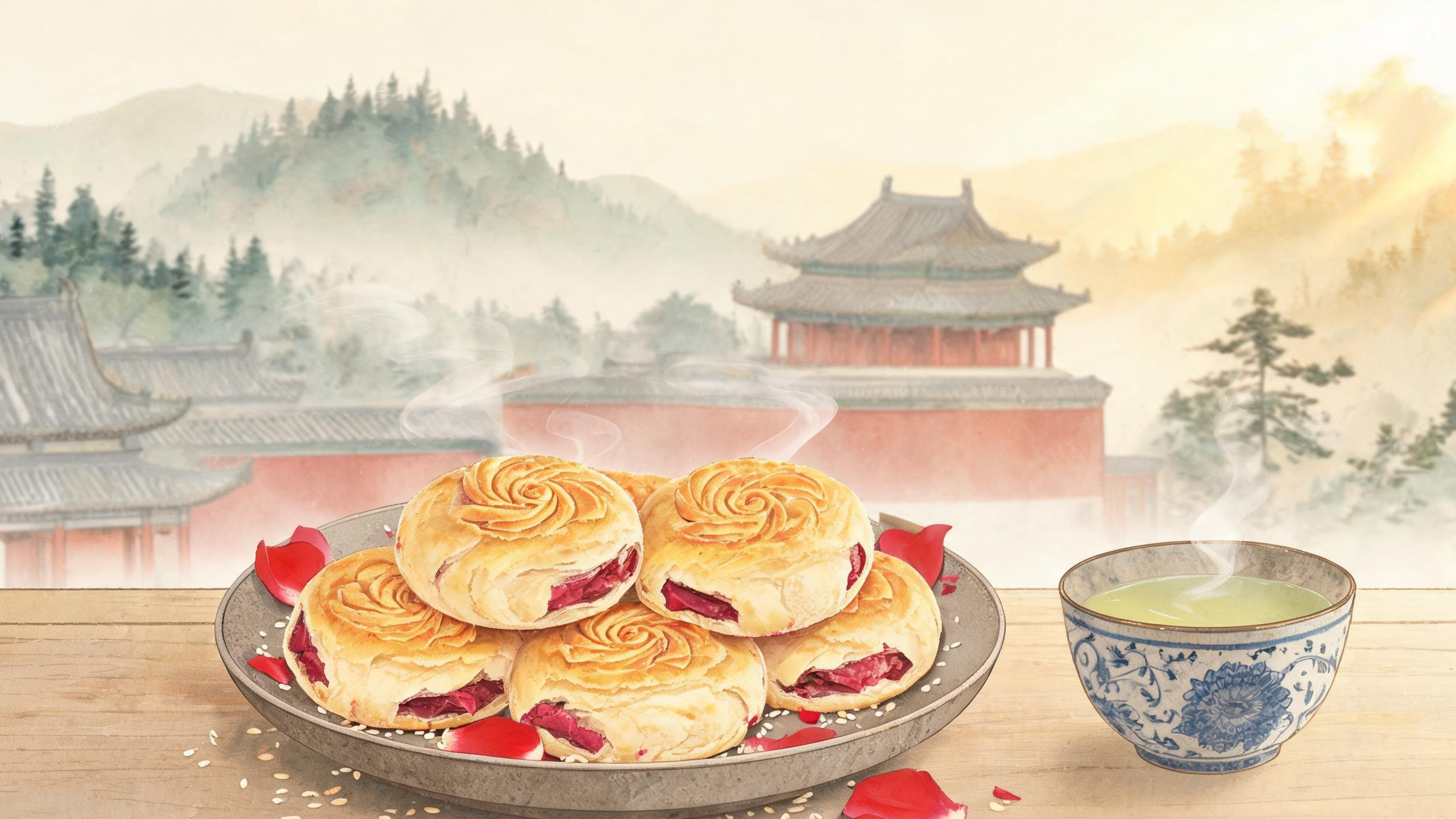 承德鲜花玫瑰饼
