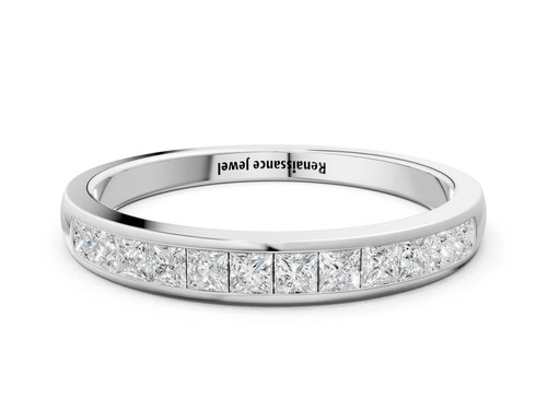 Silver Princess Cut Diamond Channel Set Eternity Band.jpg