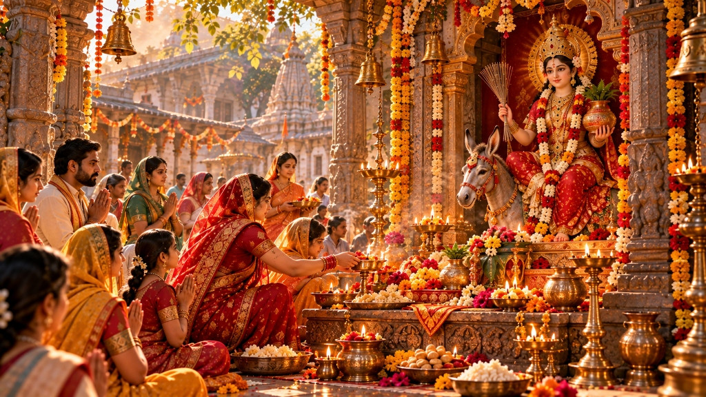 माँ शीतला की पूजा करते श्रद्धालु