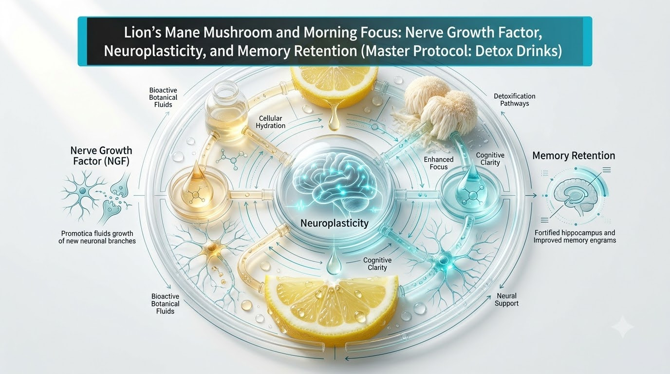 Lion's Mane Mushroom and Morning Focus: Nerve Growth Factor, Neuroplasticity, and Memory Retention (Master Protocol: Detox Drinks) - Evidence-Based Health Guide