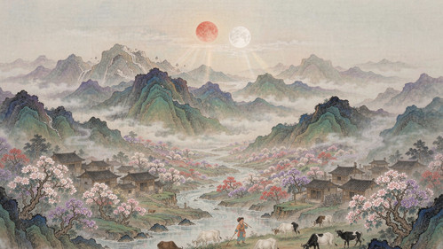 彝文史诗《勒俄特依》里的支格阿龙——六日并出与弯弓定天地的传说【民间传说·意象