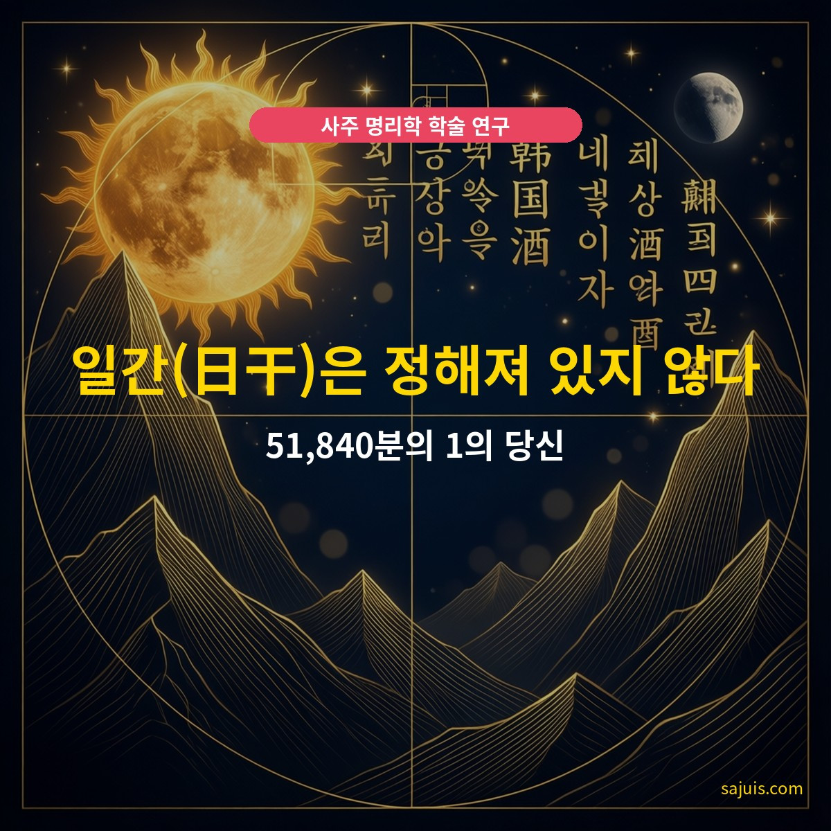 일간(日干)은 정해져 있지 않다 — 51,840분의 1의 당신
