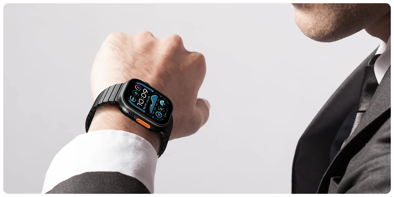 A person wearing a smart watch