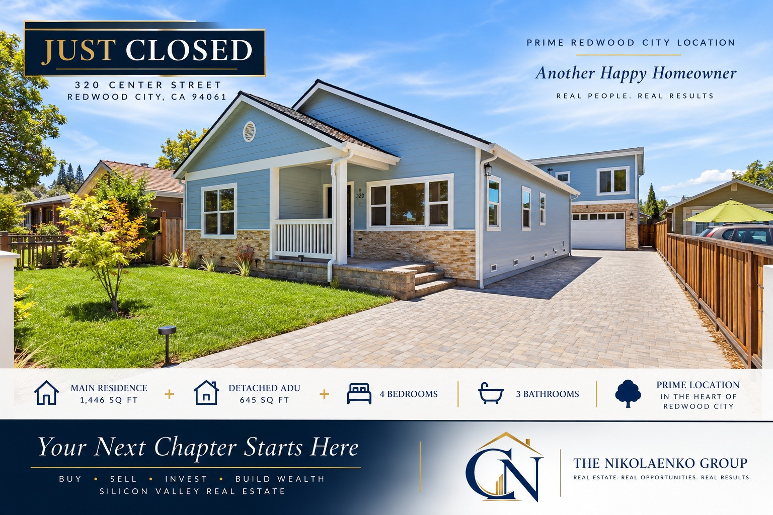Just Closed - 320 Center Street, Redwood City, CA