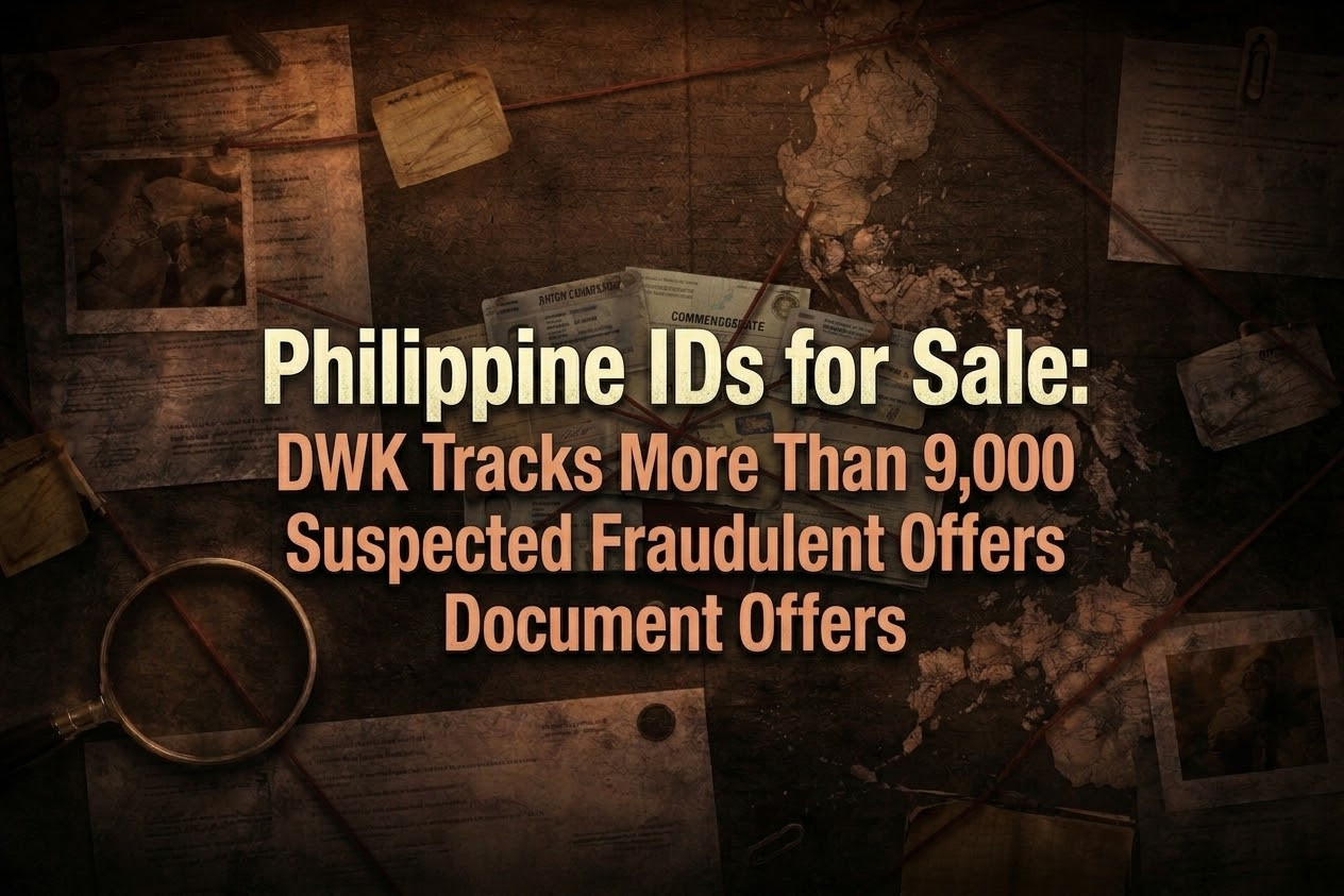 Philippine IDs for Sale: DWK Tracks More Than 9,000 Suspected Fraudulent Document Offers