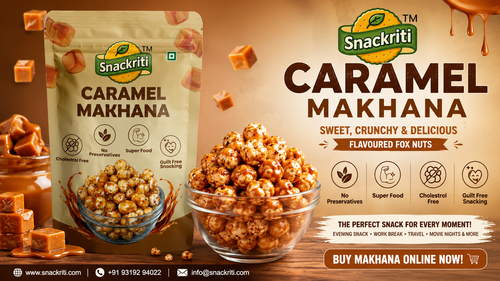 Caramel Makhana – Sweet, Crunchy & Delicious Flavoured Fox Nuts Snackriti.png