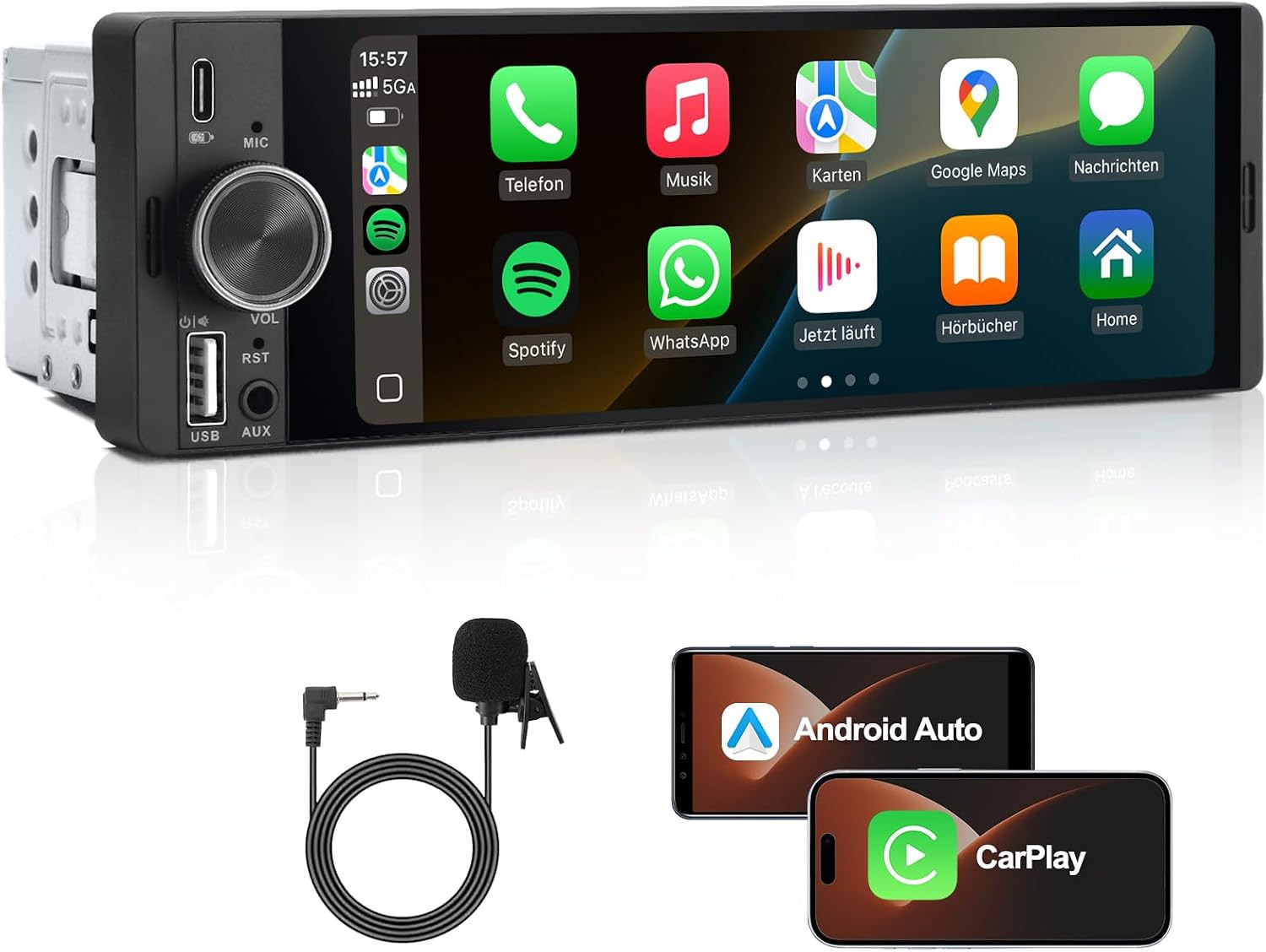 Autoradio 1 DIN ecran tactile 6,36 pouces