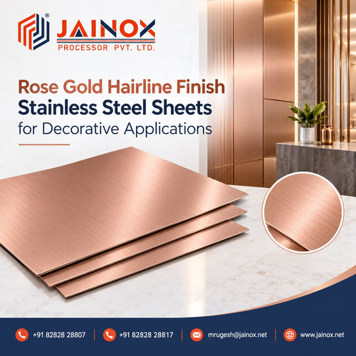 Rose Gold Hairline Finish Stainless Steel Sheets for Decorative Applications.1