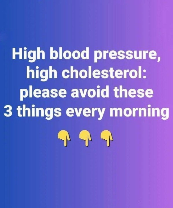 High blood pressure, high cholesterol: Avoid these 3 habits in the morning