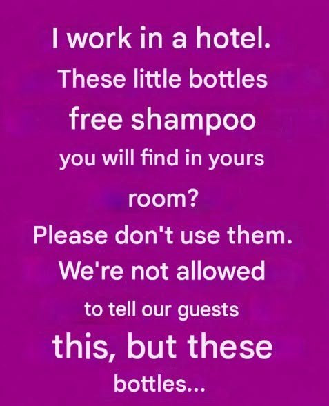 Small shampoo bottles in hotels carry risks that few travelers are aware of.