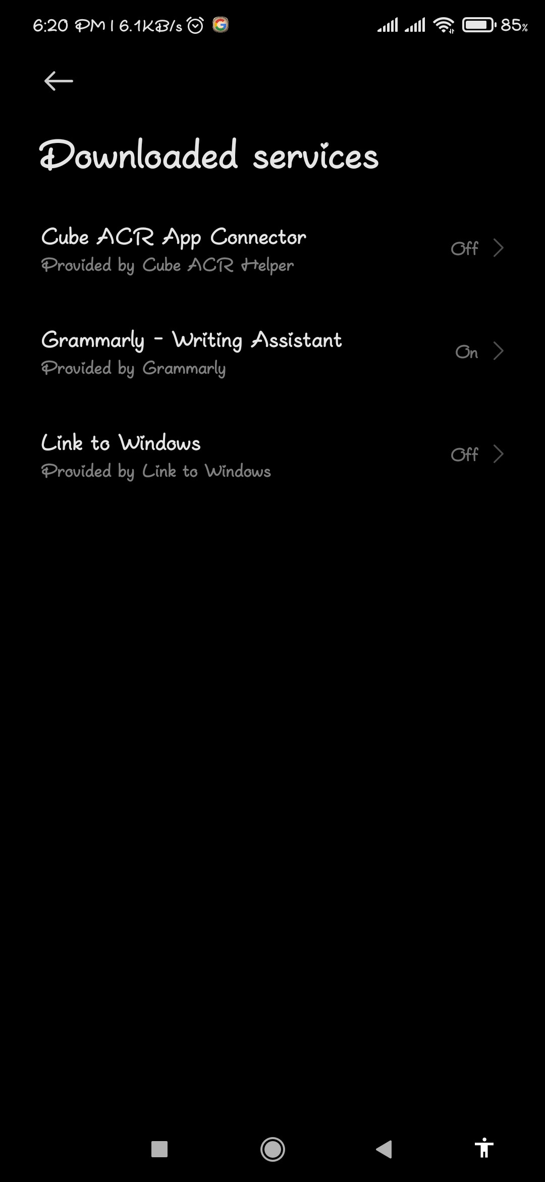 Android Accessibility Settings