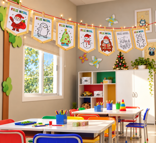 Garlanda Feliz Natal na Sala Infantil (1).2