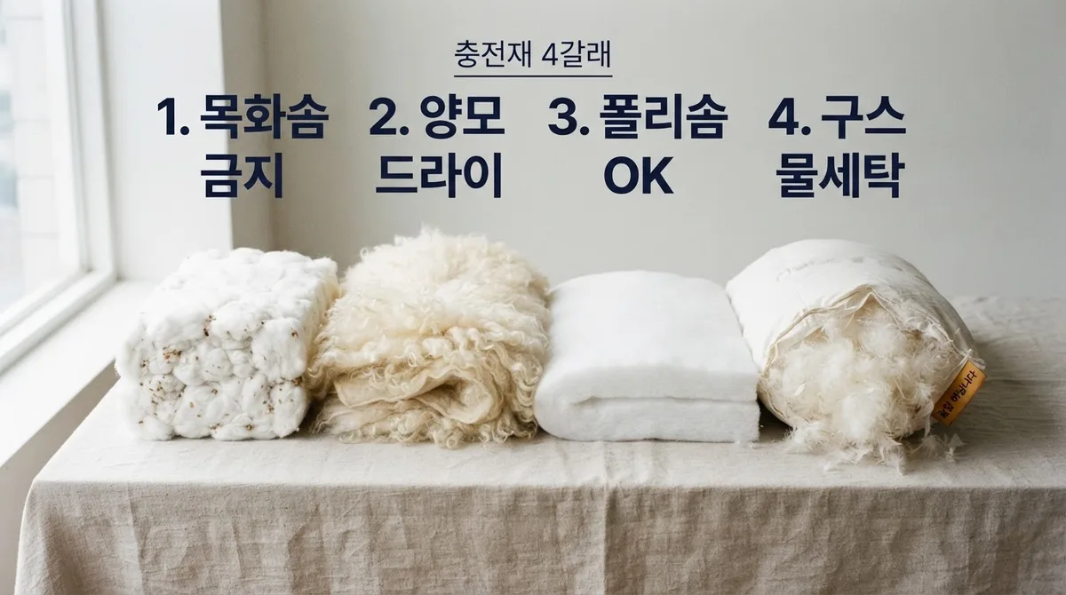 솜이불 세탁 방법, 목화솜·양모·폴리솜은 답이 달라요