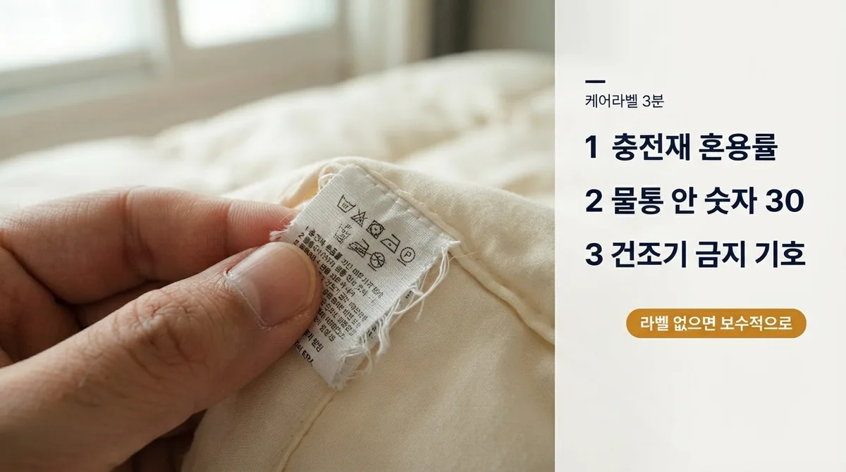 겨울 이불 세탁 전 3분 확인, 케어라벨과 냄새 원인