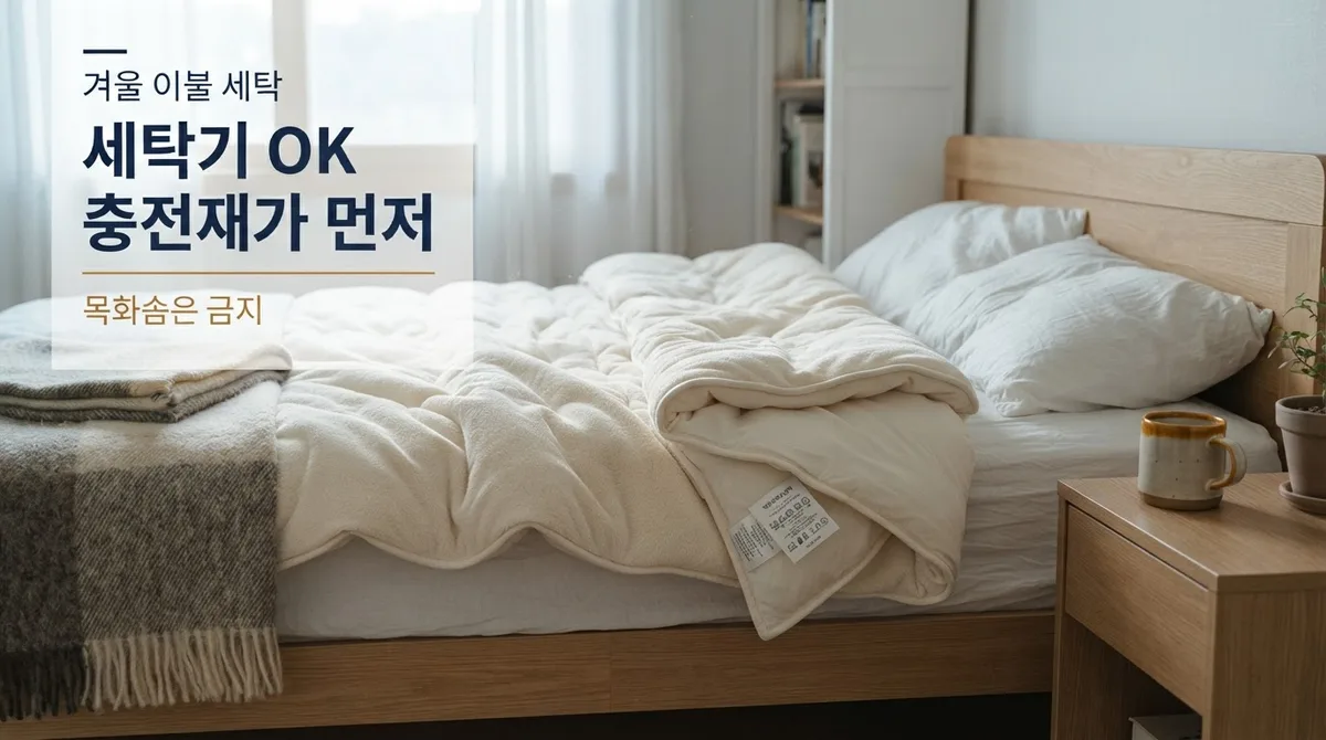 솜이불·극세사 겨울 이불 세탁 방법, 물세탁 되는 솜과 안 되는 솜 가르는 법