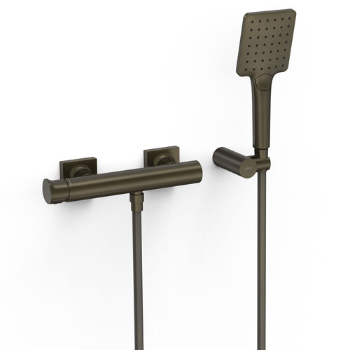 miscelatore doccia esterno con doccino tres project 22116701kmb nero bronzo pbt.1