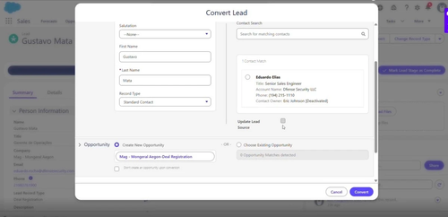 5. Set the owner and converted status.2