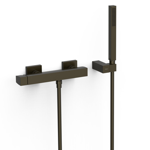miscelatore doccia esterno con doccino tres slim 20216701kmb nero bronzo pbt.1