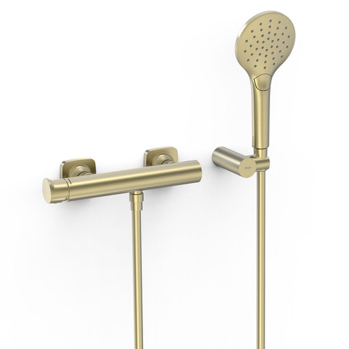 miscelatore doccia esterno con doccino tres loft 22216701ca cava dorato pbt.1