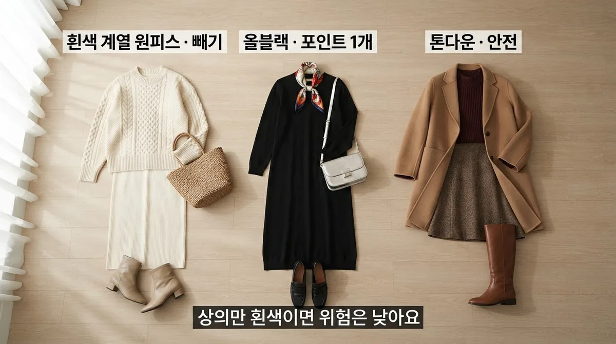 가을 하객룩 색 고르기, 아이보리와 올블랙은 어디까지 될까