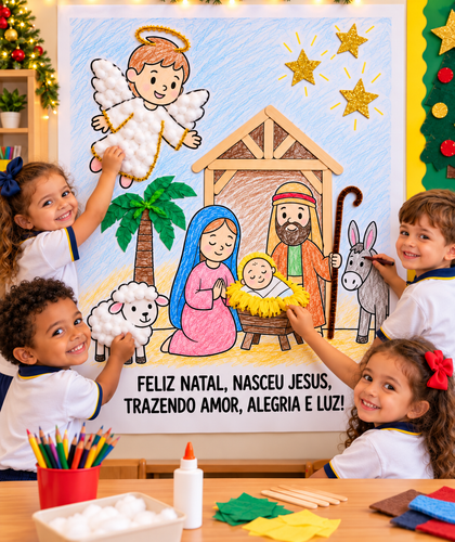 Presépio Colorido na Sala de Aula.2