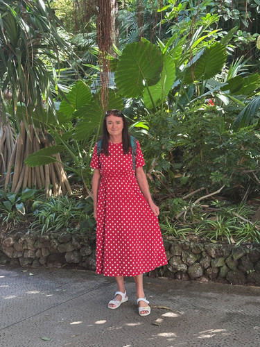 Gabriele Kleid im Botanischen Garten in Puerto de la Cruz.1