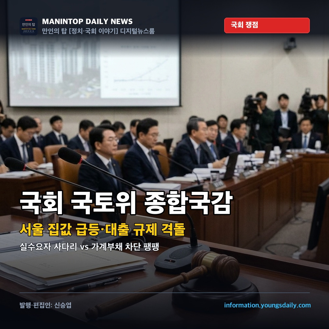 국회 국토위 종합국감 서울 아파트 집값 급등 대출 규제 여야 공방 보도사진