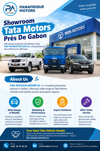 Showroom Tata Motors Près De Gabon  PAN AFRIQUE MOTORS SA.png